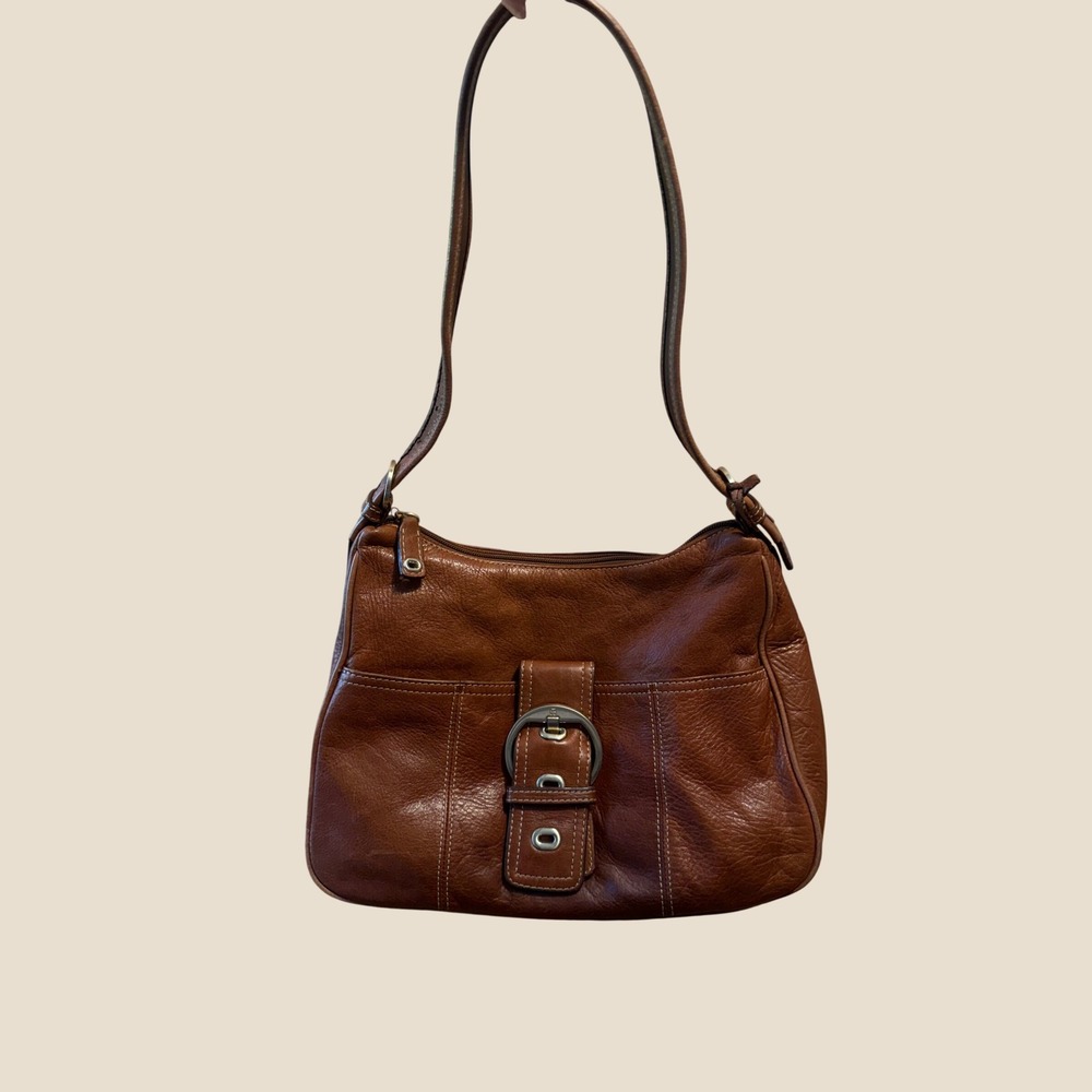 Etienne Aigner Brown Leather Buckle Shoulder Bag 71393
